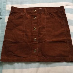 J. Crew Brown Corduroy Skirt